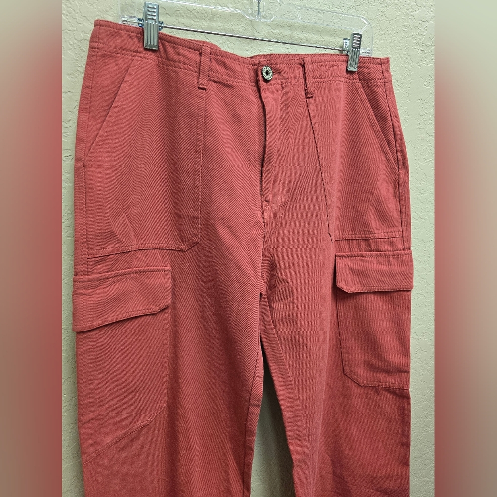 Umgee NWT Pink Cotton Cargo Wide Leg Pants Size Large - Picture 4 of 7